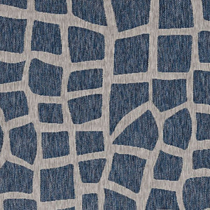 3' X 5' Blue And Gray Abstract Indoor Outdoor Area Rug