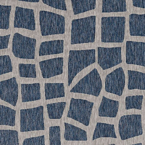 3' X 4' Blue And Gray Abstract Indoor Outdoor Area Rug