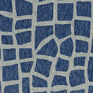 3' X 5' Blue And Gray Abstract Indoor Outdoor Area Rug