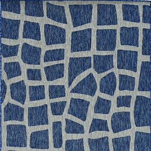3' X 5' Blue And Gray Abstract Indoor Outdoor Area Rug