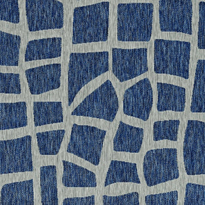 3' X 5' Blue And Gray Abstract Indoor Outdoor Area Rug