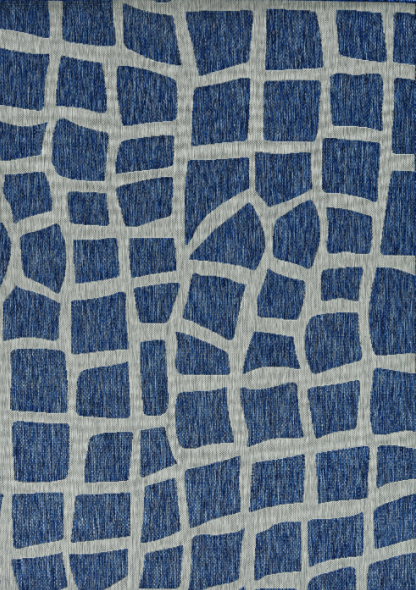 3' X 5' Blue And Gray Abstract Indoor Outdoor Area Rug