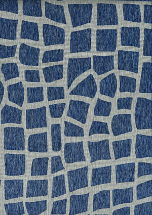3' X 5' Blue And Gray Abstract Indoor Outdoor Area Rug