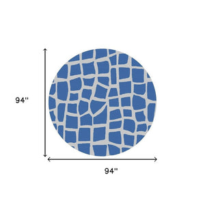 3' X 5' Blue And Gray Abstract Indoor Outdoor Area Rug