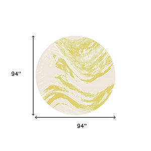 5' X 8' Gold And Ivory Abstract Indoor Outdoor Area Rug