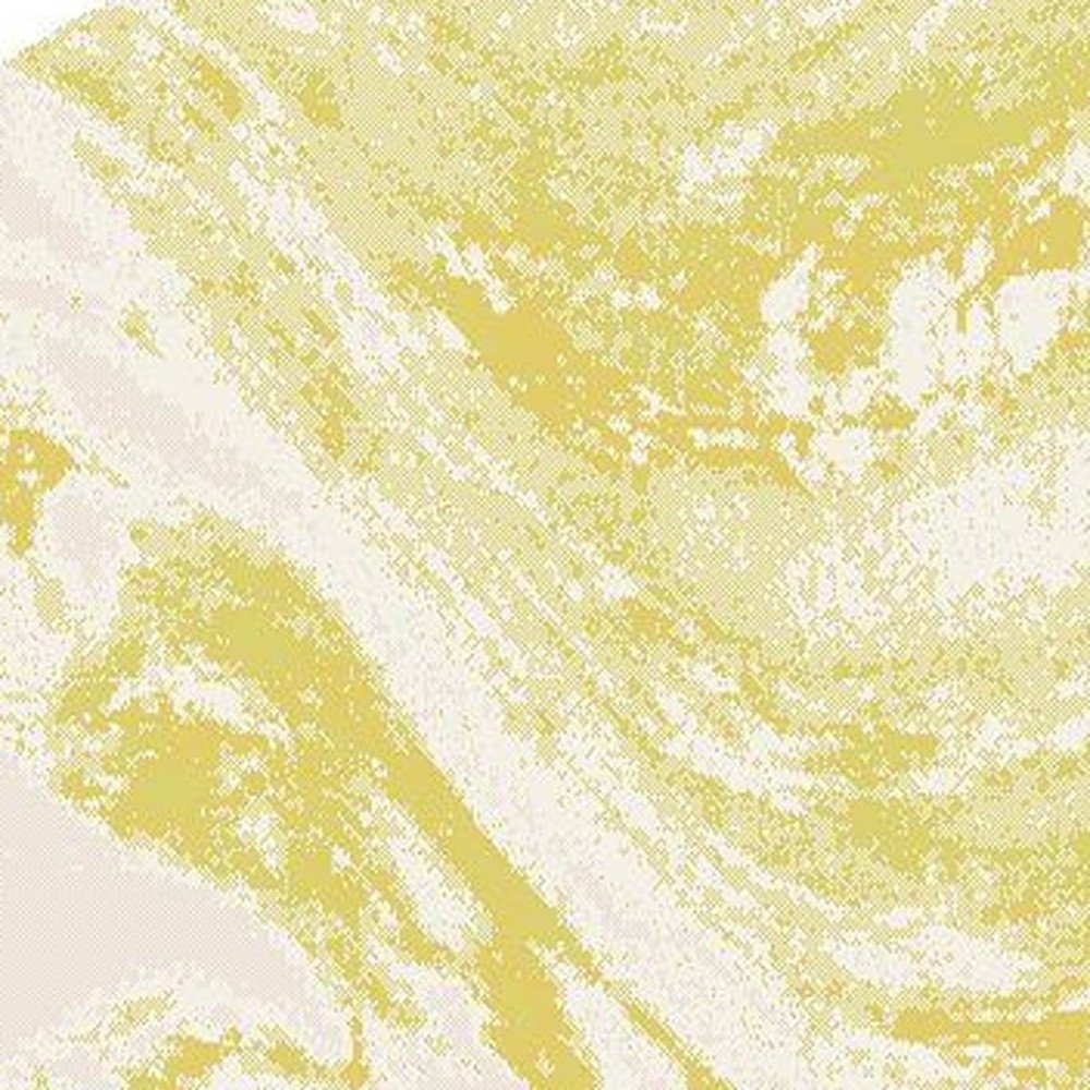5' X 8' Gold And Ivory Abstract Indoor Outdoor Area Rug
