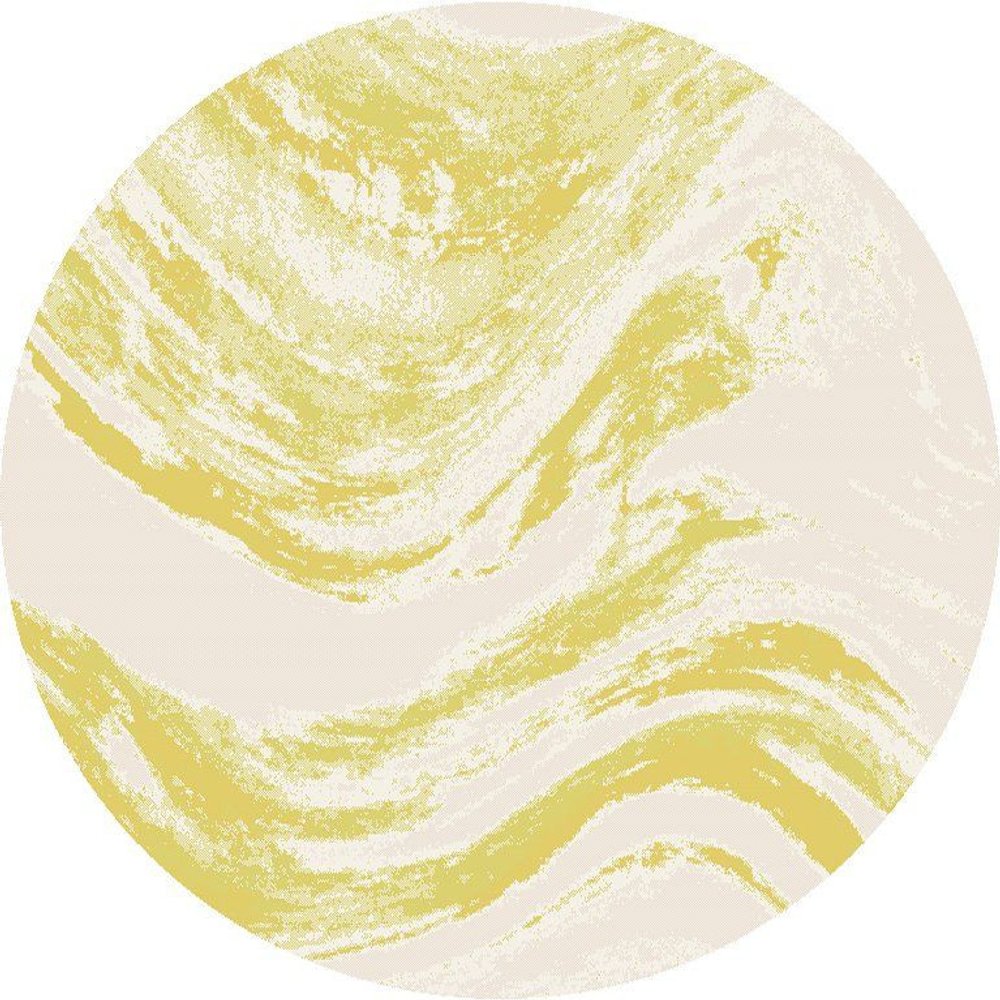 5' X 8' Gold And Ivory Abstract Indoor Outdoor Area Rug