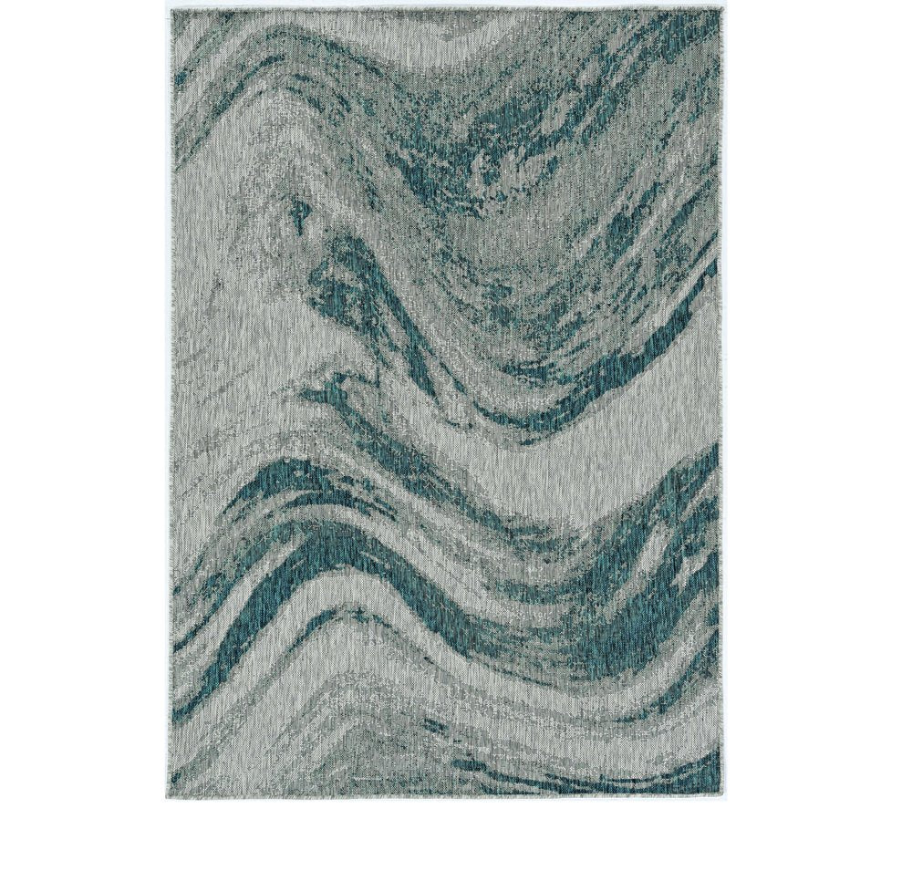 8' Gray Abstract Indoor Outdoor Area Rug
