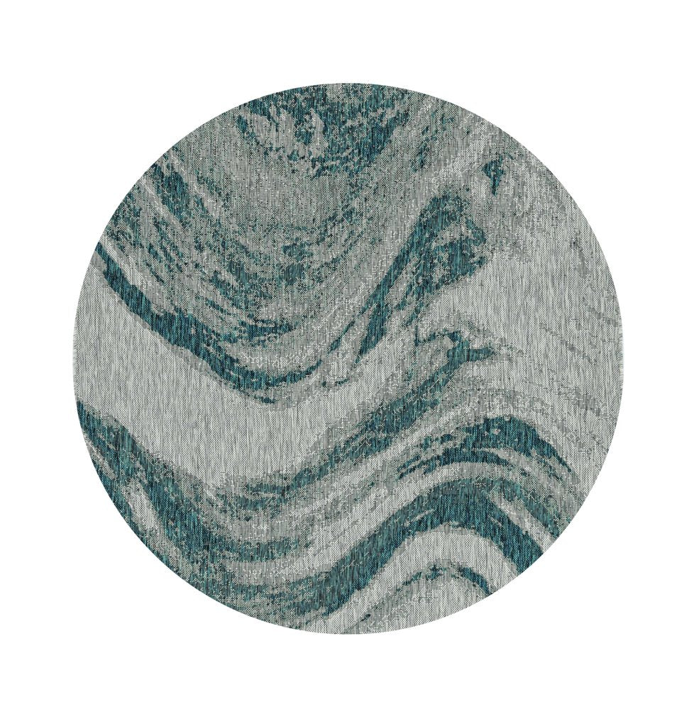3' X 5' Gray Abstract Indoor Outdoor Area Rug