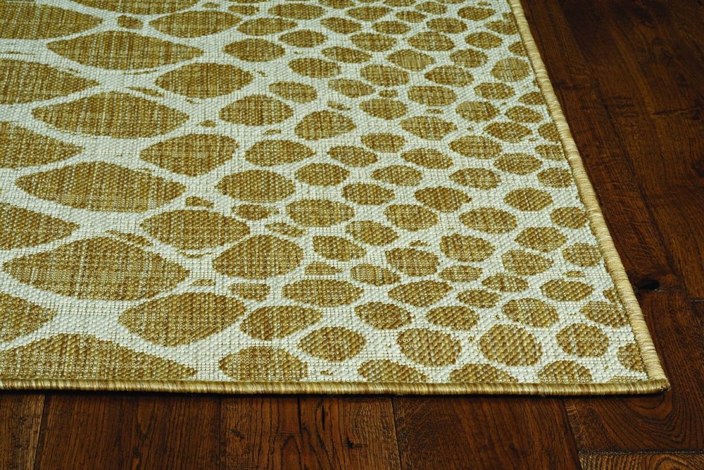 3' X 4' Ivory Abstract Indoor Outdoor Area Rug