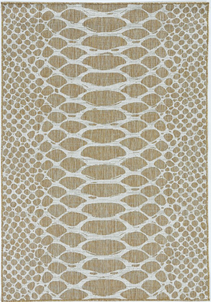 3' X 4' Ivory Abstract Indoor Outdoor Area Rug