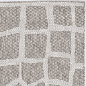 8' Gray Abstract Indoor Outdoor Area Rug