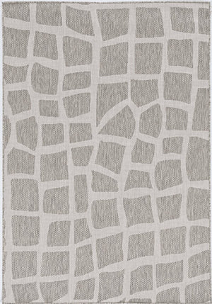 8' Gray Abstract Indoor Outdoor Area Rug