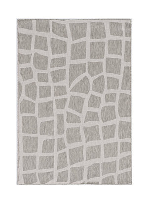 8' Gray Abstract Indoor Outdoor Area Rug