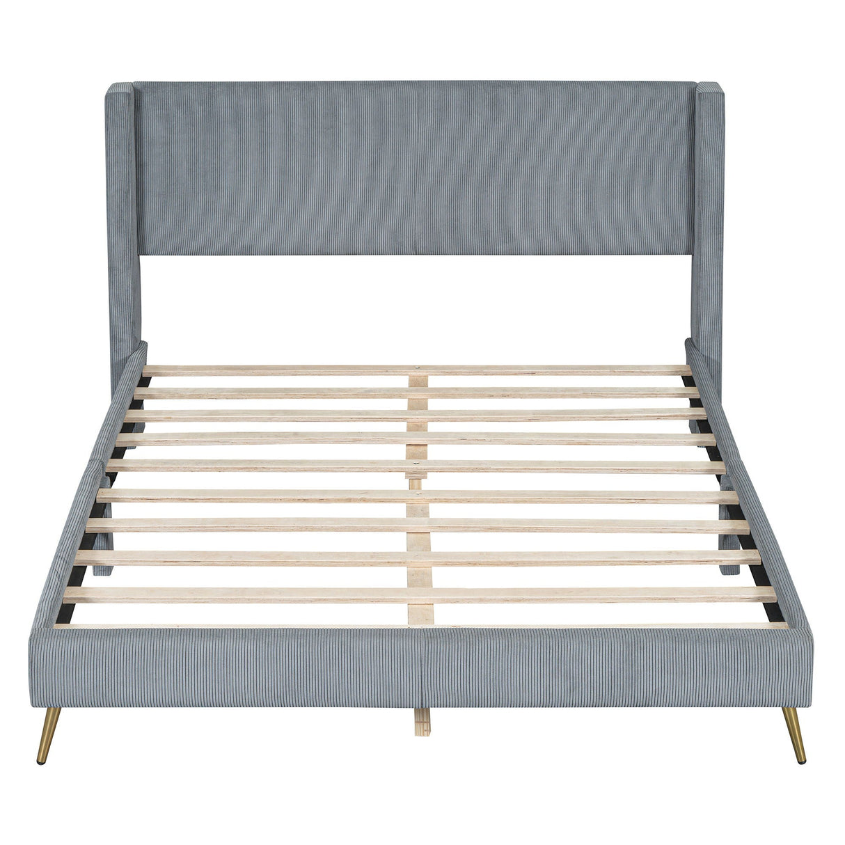 Platform Contemporary Bed With Legs And Upholstered Headboard by Couch.com
