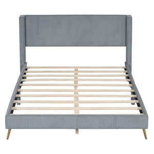 Platform Contemporary Bed With Legs And Upholstered Headboard by Couch.com