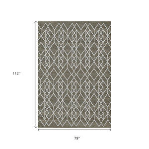 4' X 6' Gray Southwestern Indoor Outdoor Area Rug