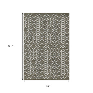 4' X 6' Gray Southwestern Indoor Outdoor Area Rug