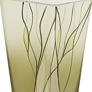 8" Green Cylinder Crystal Glass Table Vase