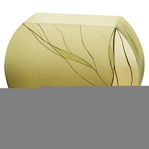 9" Green Round Crystal Glass Table Vase With Sculptural Details