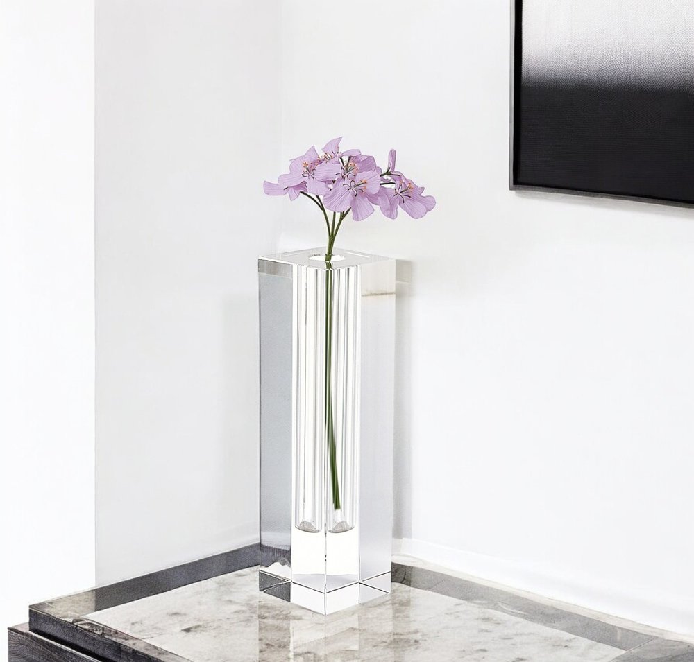 7" Clear Bud Lead Free Crystal Table Vase