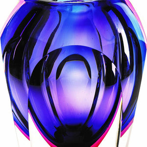 10" Purple Cylinder Crystal Glass Table Vase