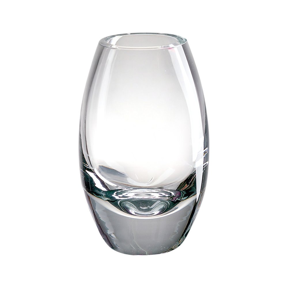 9" Clear Oval Lead Free Crystal Table Vase