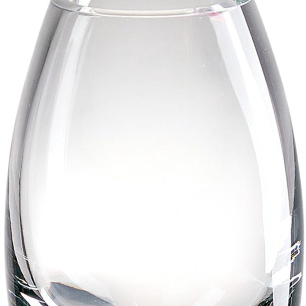 9" Clear Oval Lead Free Crystal Table Vase