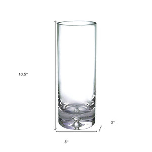 11" Clear Cylinder Crystal Table Vase