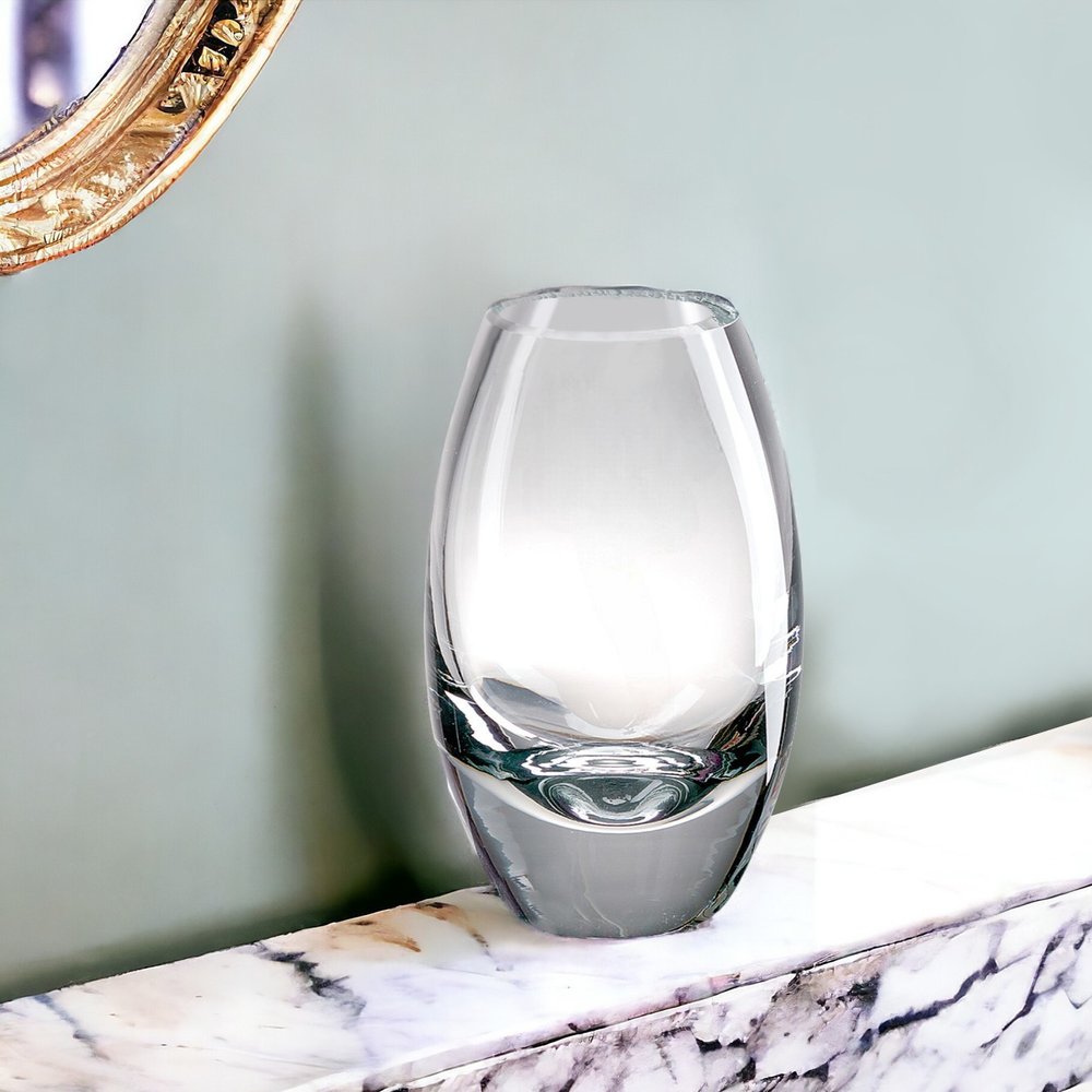 11" Clear Lead Free Crystal Oval Table Vase