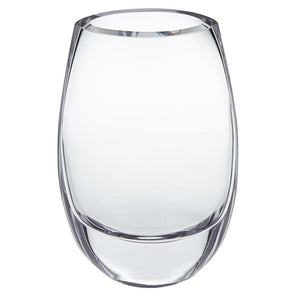 8" Clear Oval Crystal Glass Table Vase