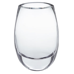 8" Clear Oval Crystal Glass Table Vase