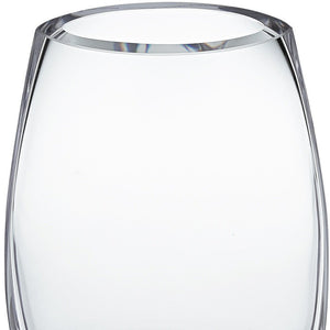 8" Clear Oval Crystal Glass Table Vase