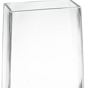 10" Clear Crystal Glass Rectangular Table Vase