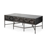 24" Brown Wood Coffee Table With Three Drawers