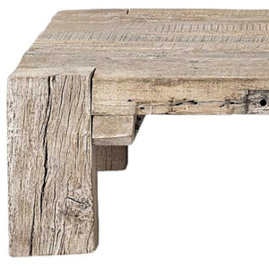 48" Natural Wood Distressed Coffee Table