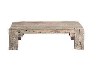 48" Natural Wood Distressed Coffee Table