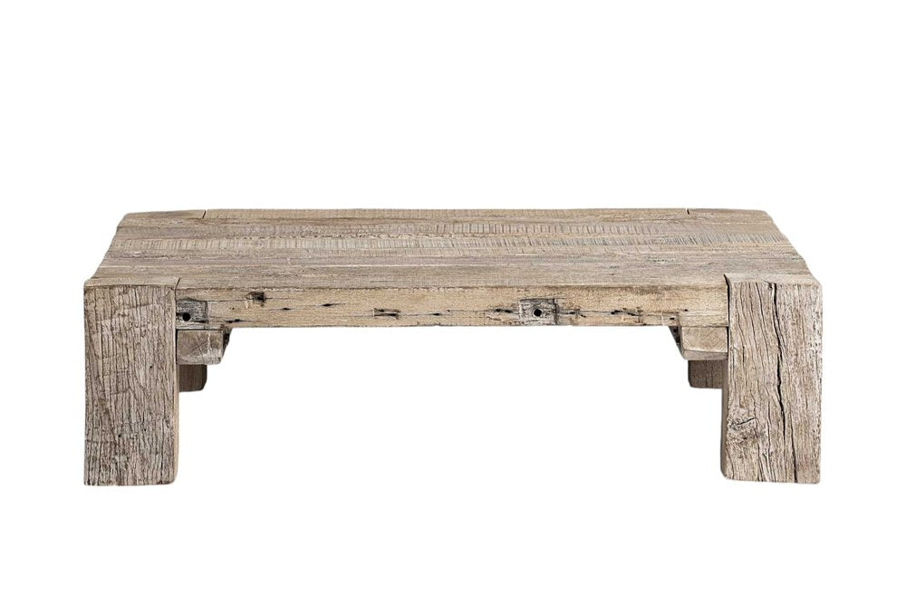 48" Natural Wood Distressed Coffee Table