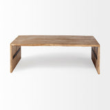 48" Brown Solid Wood Coffee Table