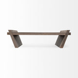 59" Brown Wood Coffee Table
