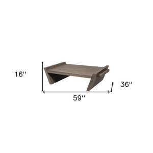 59" Brown Wood Coffee Table
