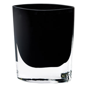 8" Black Bud Lead Free Crystal Table Vase