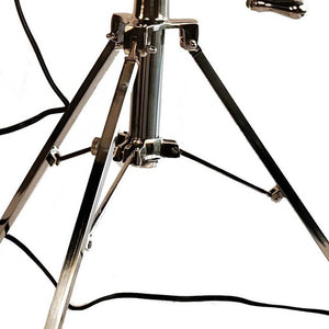 36" Black And Silver Tripod Floor Lamp With Metal Novelty Shade