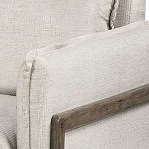 42" Cream and Brown Linen Club Chair