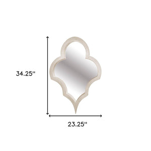 34" Natural Novelty Wood Framed Accent Mirror