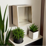 14" Champagne Wood Box Framed Accent Mirror