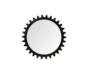 37" Round Black Metal Frame Wall Mirror