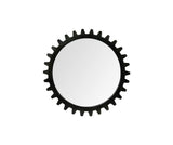 37" Round Black Metal Frame Wall Mirror