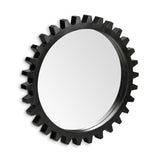 37" Round Black Metal Frame Wall Mirror