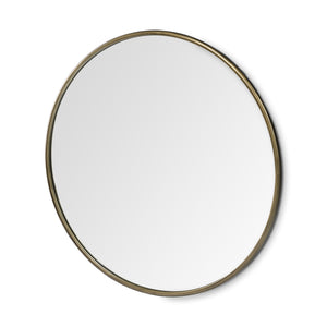 47" Gold Round Metal Framed Accent Mirror